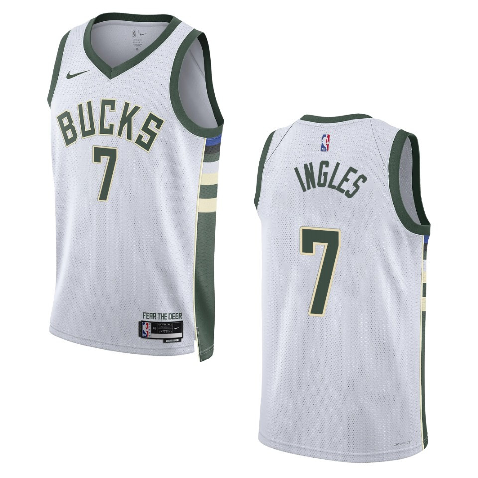 2022-23 Association Edition Milwaukee Bucks Joe Ingles White Swingman Jersey