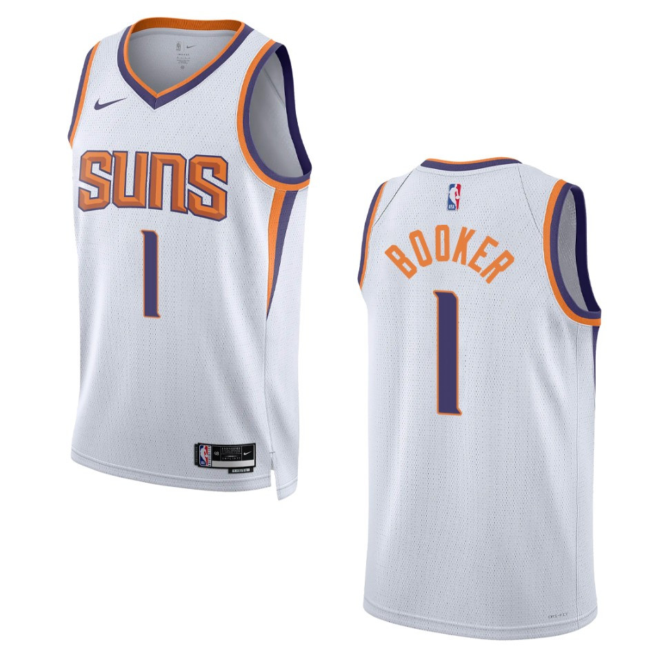 2022-23 Association Edition Phoenix Suns Devin Booker White Swingman Jersey