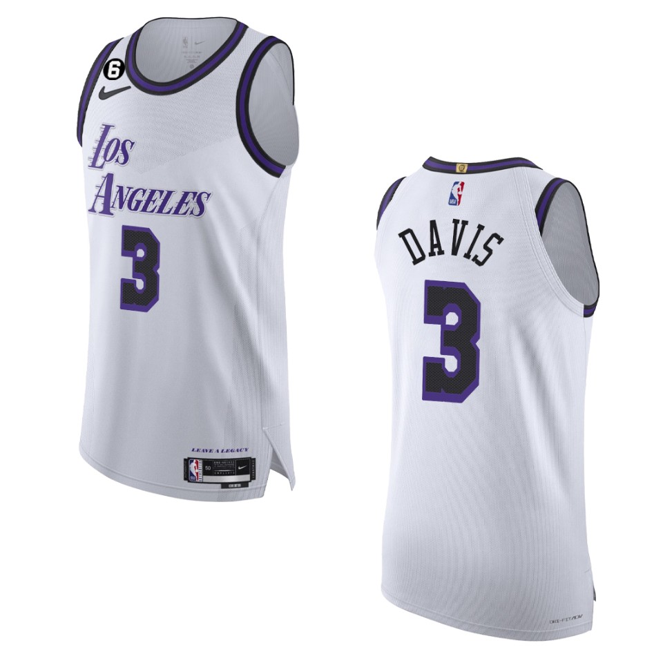 2022-23 City Edition Los Angeles Lakers Anthony Davis White Jersey