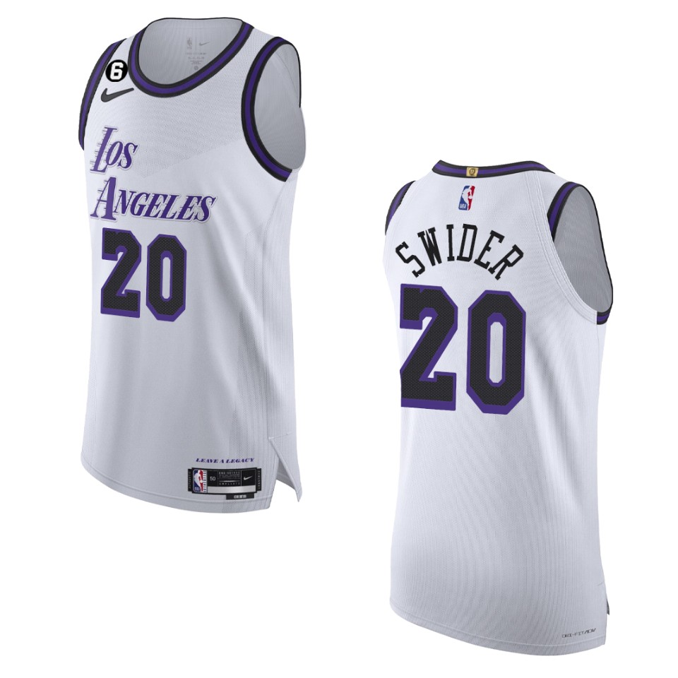 2022-23 City Edition Los Angeles Lakers Cole Swider White Jersey