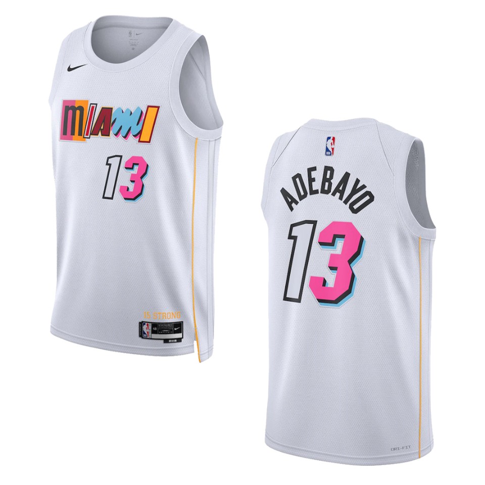 2022-23 City Edition Miami Heat Bam Adebayo White Swingman Jersey