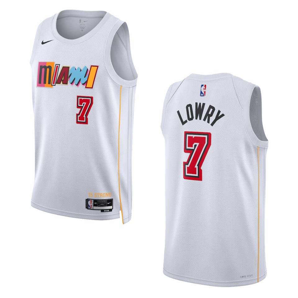 2022-23 City Edition Miami Heat Kyle Lowry White Swingman Jersey