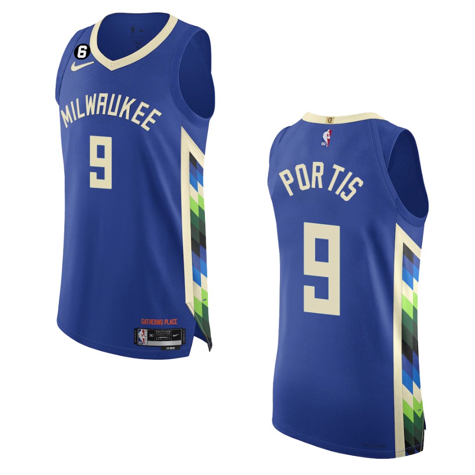 2022-23 City Edition Milwaukee Bucks Bobby Portis Royal Jersey