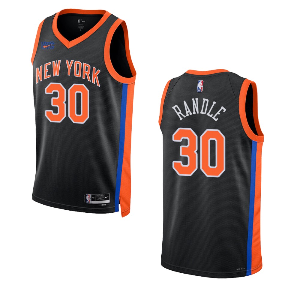 2022-23 City Edition New York Knicks Julius Randle Black Swingman Jersey