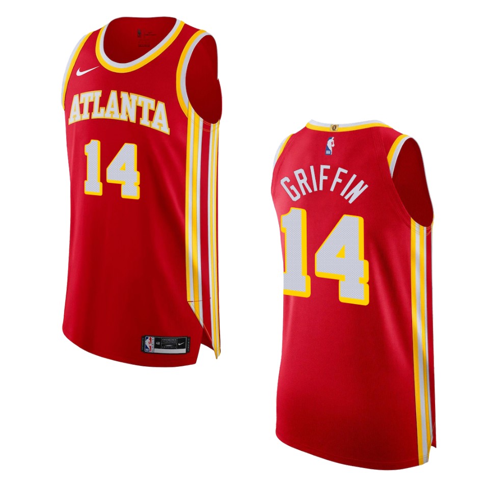 2022-23 Icon Edition Atlanta Hawks Aj Griffin Red Jersey