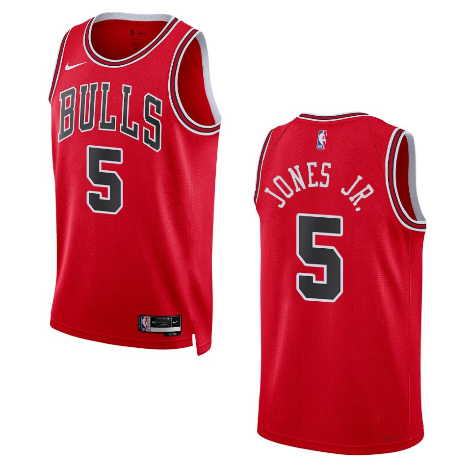 2022-23 Icon Edition Chicago Bulls Derrick Jones Jr. Red Swingman Jersey