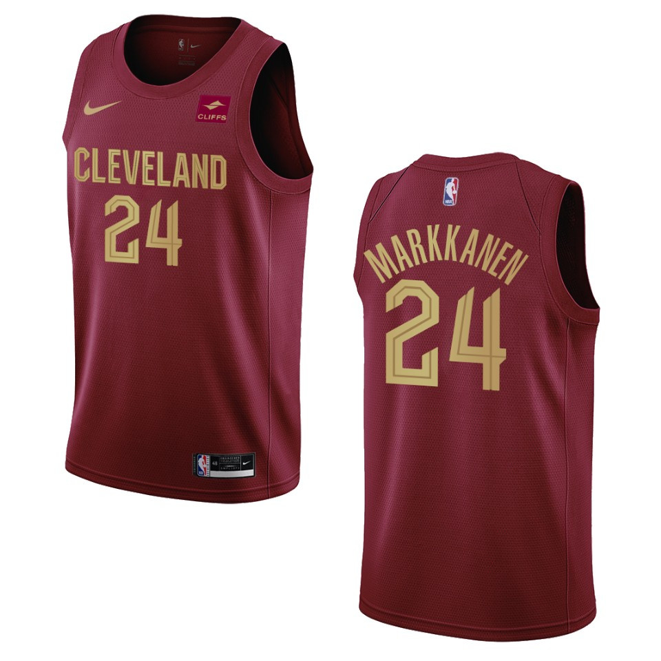 2022-23 Icon Edition Cleveland Cavaliers Lauri Markkanen Wine Swingman Jersey