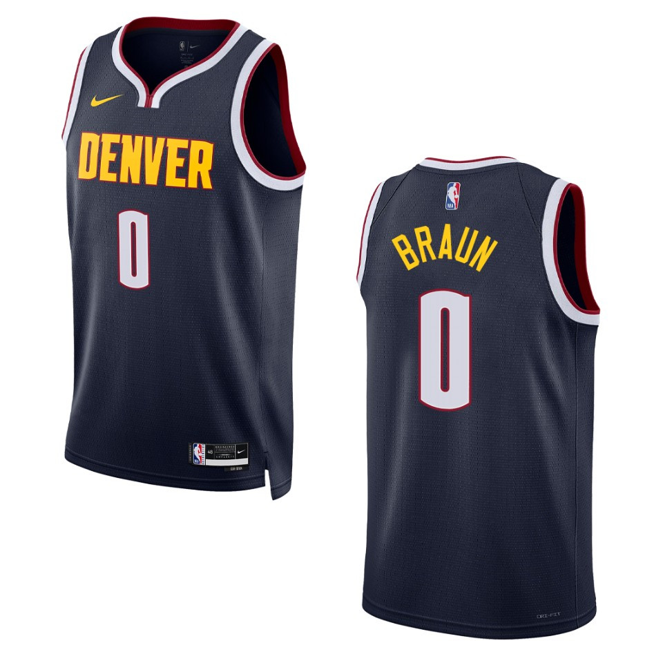 2022-23 Icon Edition Denver Nuggets Christian Braun Navy Swingman Jersey