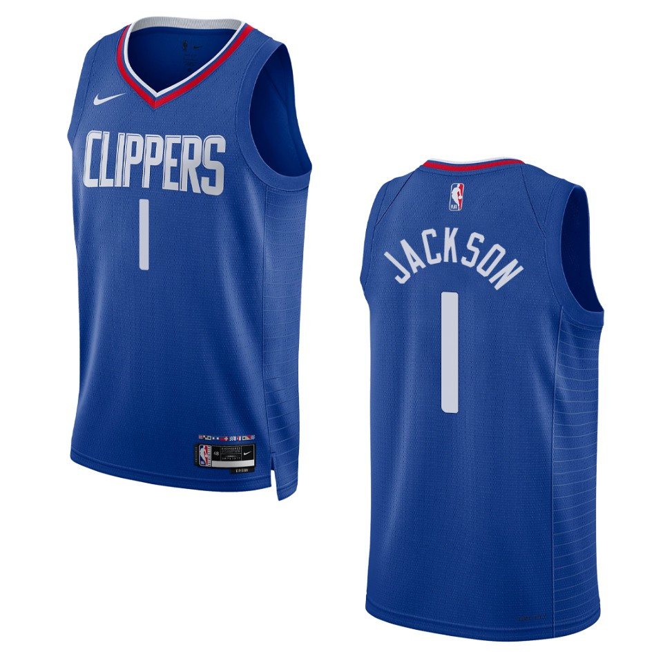 2022-23 Icon Edition Los Angeles Clippers Reggie Jackson Royal Swingman Jersey
