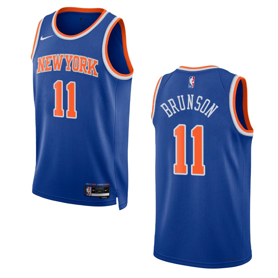 2022-23 Icon Edition New York Knicks Jalen Brunson Royal Swingman Jersey