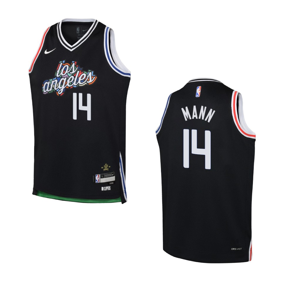2022-23 Los Angeles Clippers Youth City Edition Terance Mann Black Jersey