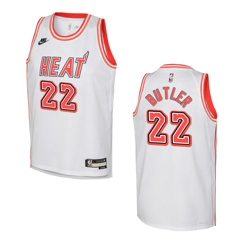2022-23 Miami Heat Youth Classic Edition Jimmy Butler White Jersey
