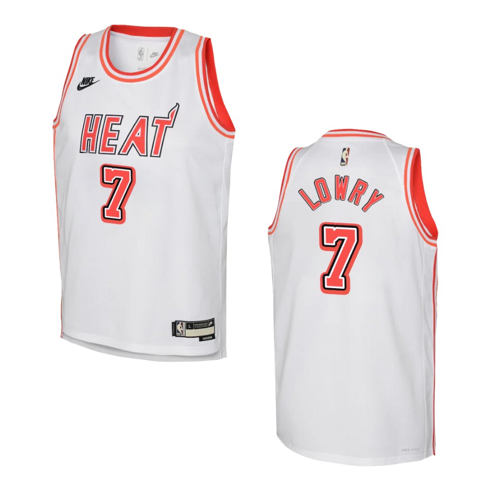 2022-23 Miami Heat Youth Classic Edition Kyle Lowry White Jersey