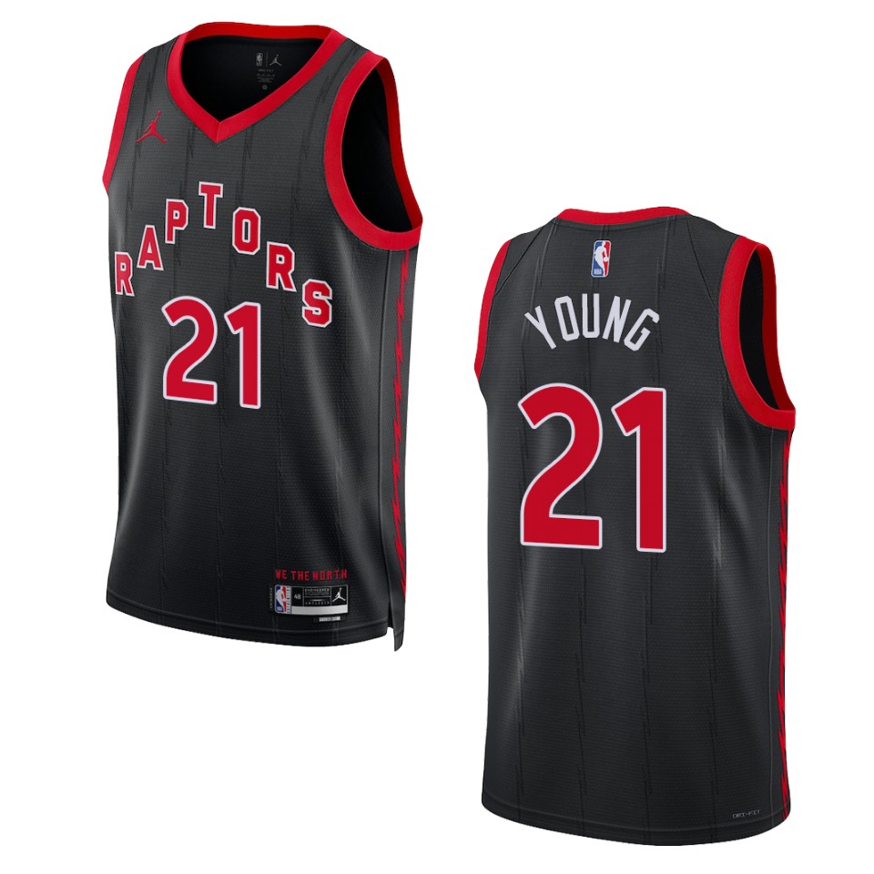 2022-23 Statement Edition Toronto Raptors Thaddeus Young Black Swingman Jersey