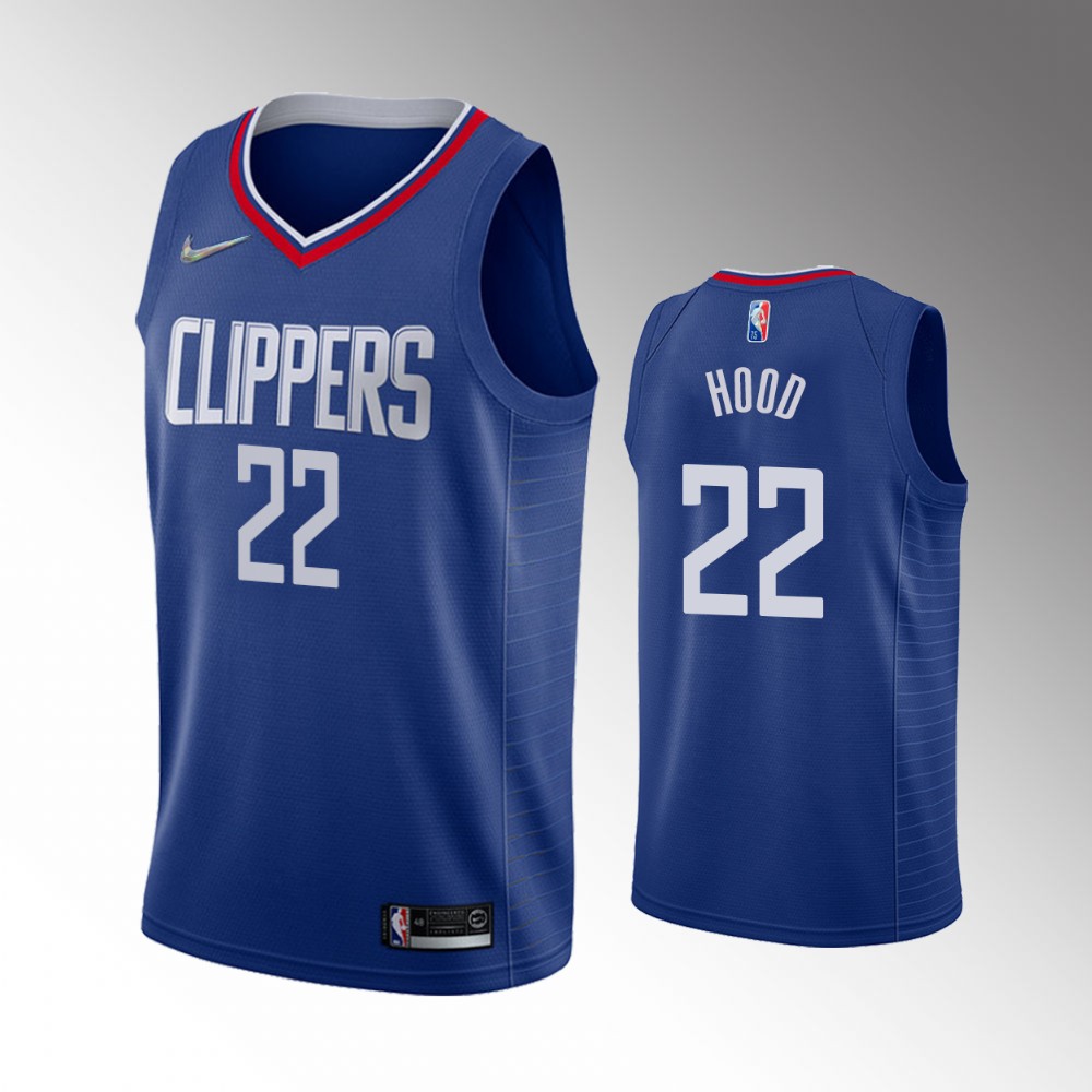 #22 Rodney Hood Clippers Blue 2022 Icon Edition Diamond Badge Jersey