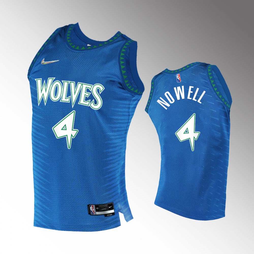 #4 Jaylen Nowell Timberwolves Royal 2021-22 75th Diamond Anniversary City Edition Jersey