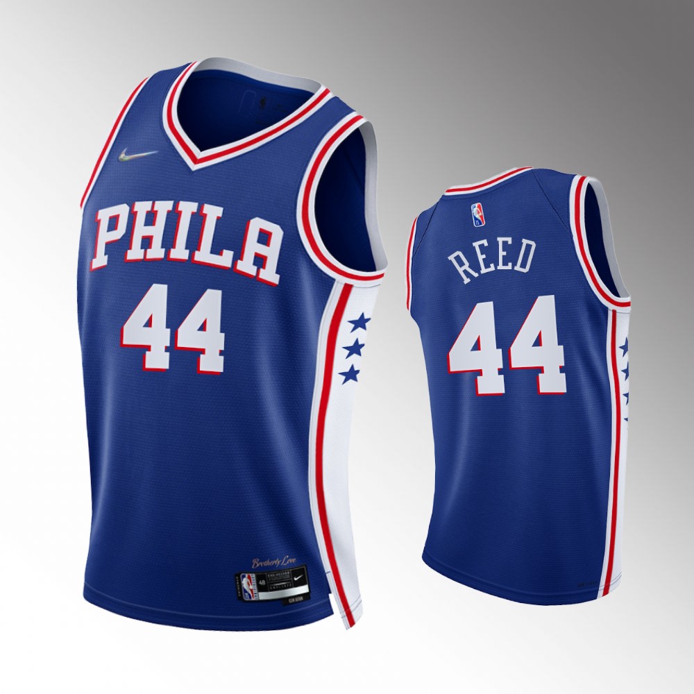 #44 Paul Reed 76ers Royal 2021-22 75th Diamond Anniversary Icon Edition Jersey