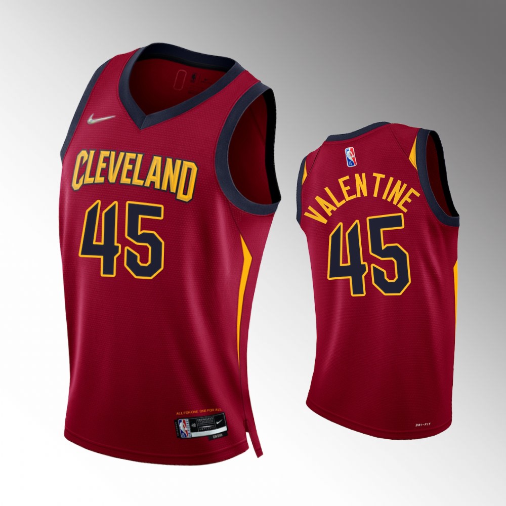 #45 Denzel Valentine Cavaliers Wine 2021-22 75th Diamond Anniversary Icon Edition Jersey