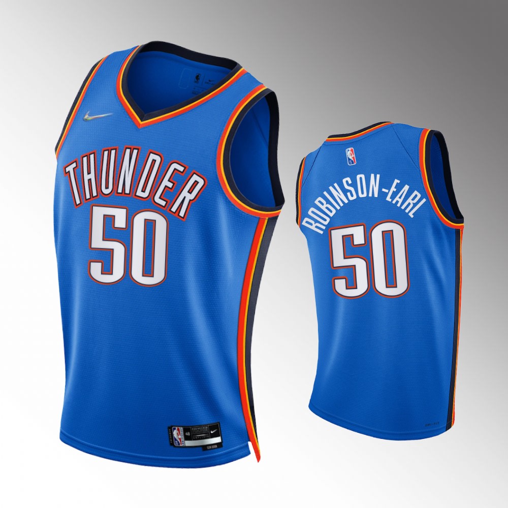 #50 Jeremiah Robinson-earl Thunder Blue 2021-22 75th Diamond Anniversary Icon Edition Jersey