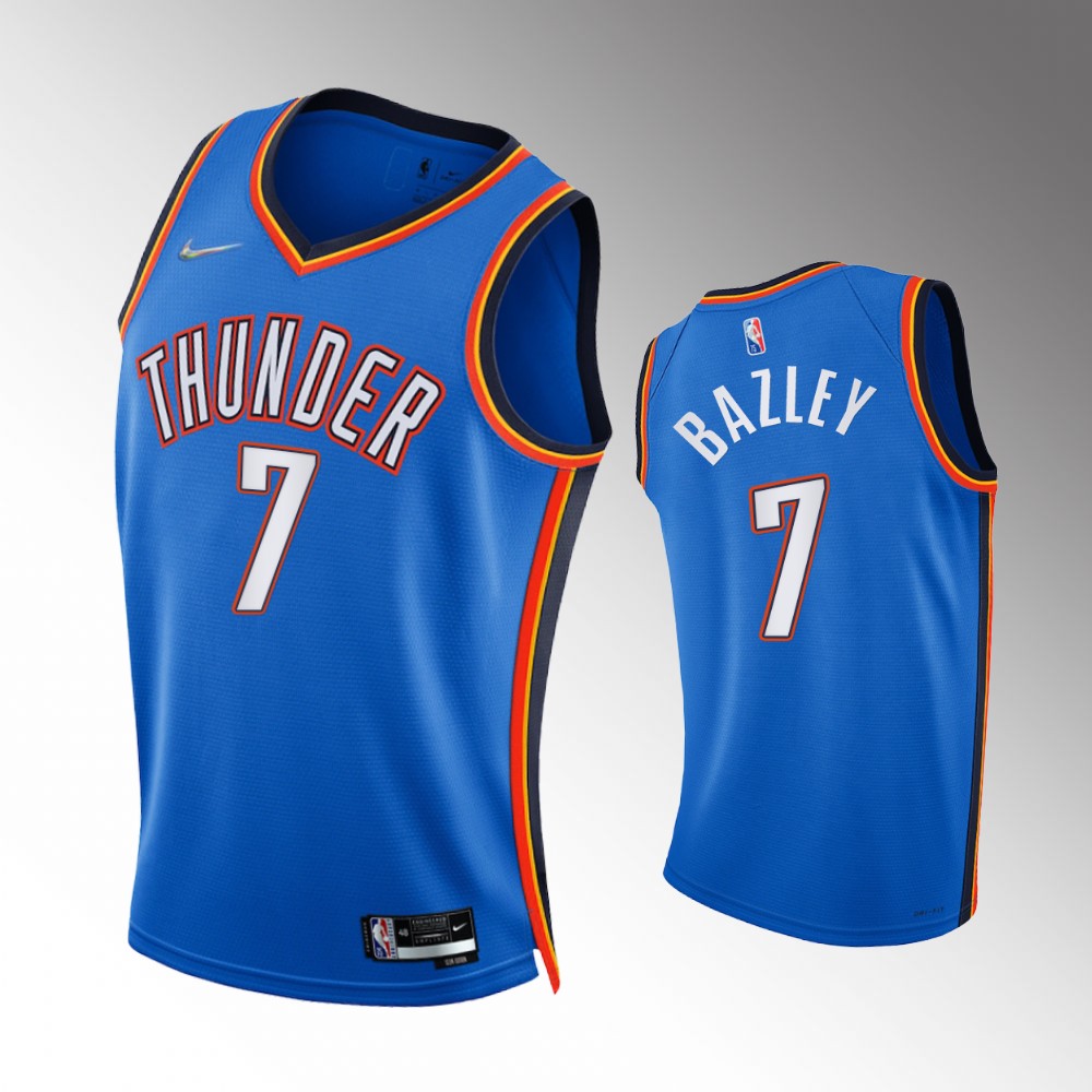 #7 Darius Bazley Thunder Blue 2021-22 75th Diamond Anniversary Icon Edition Jersey