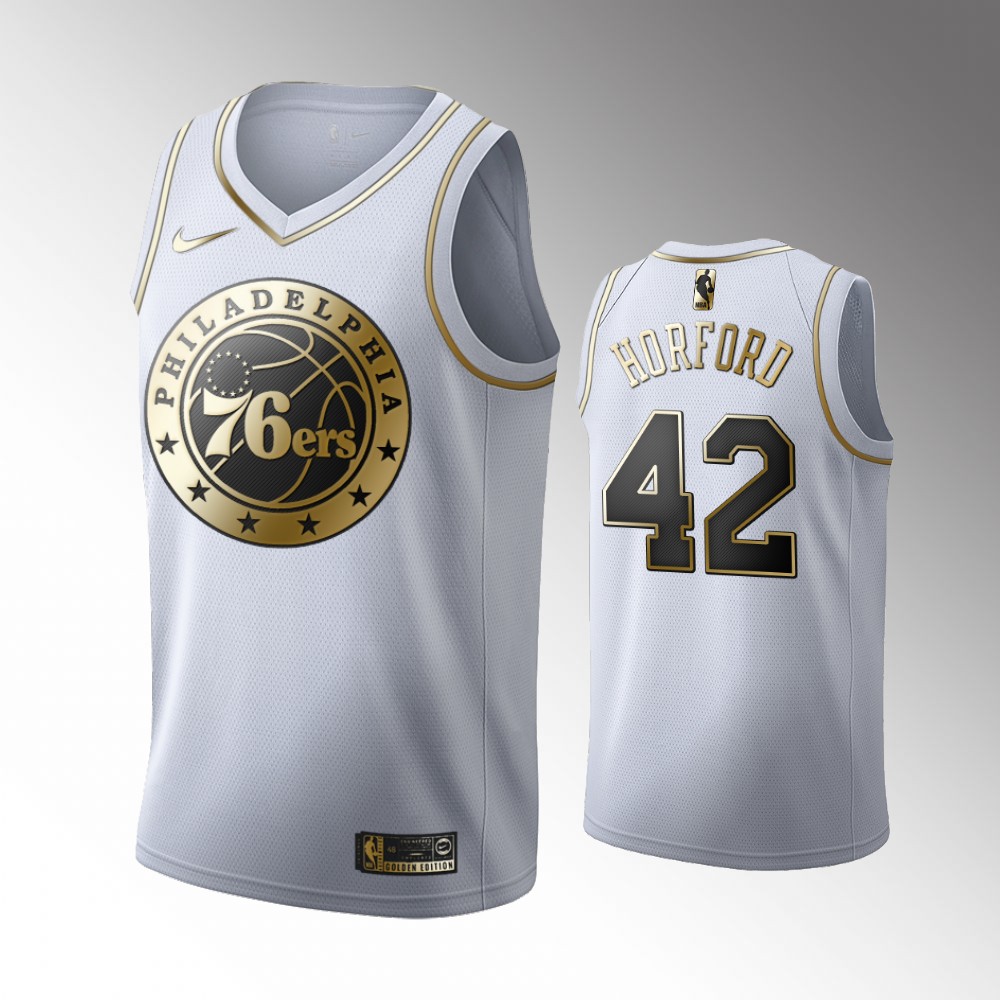 76ers Al Horford Golden Edition White Jersey
