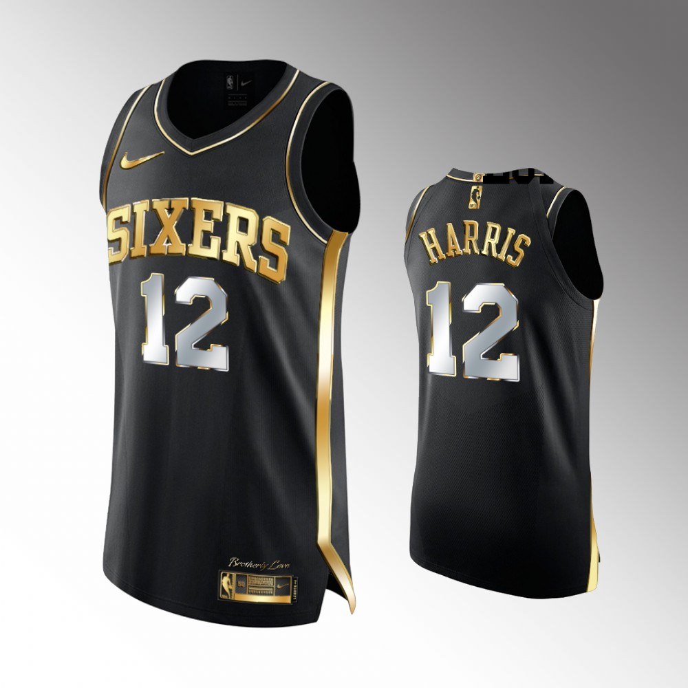76ers Tobias Harris Golden Edition Black 3x Champs Jersey