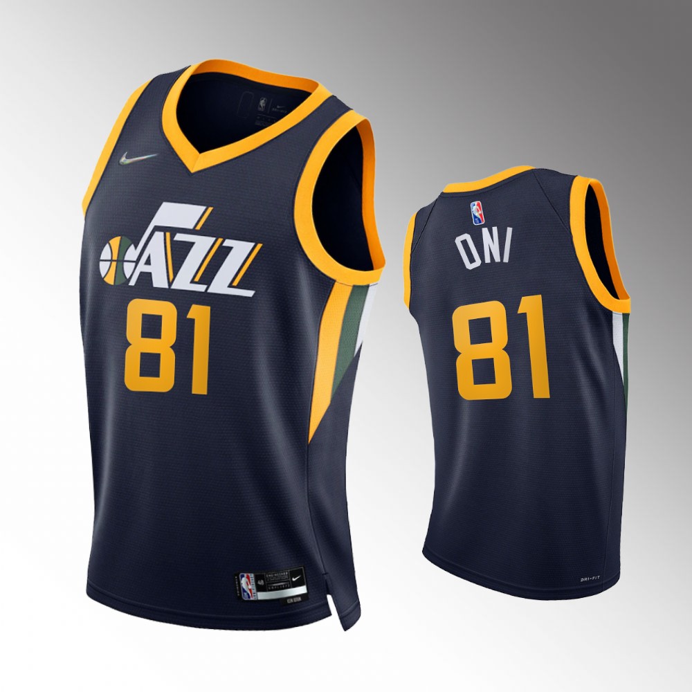 #81 Miye Oni Jazz Navy 2021-22 75th Diamond Anniversary Icon Edition Jersey