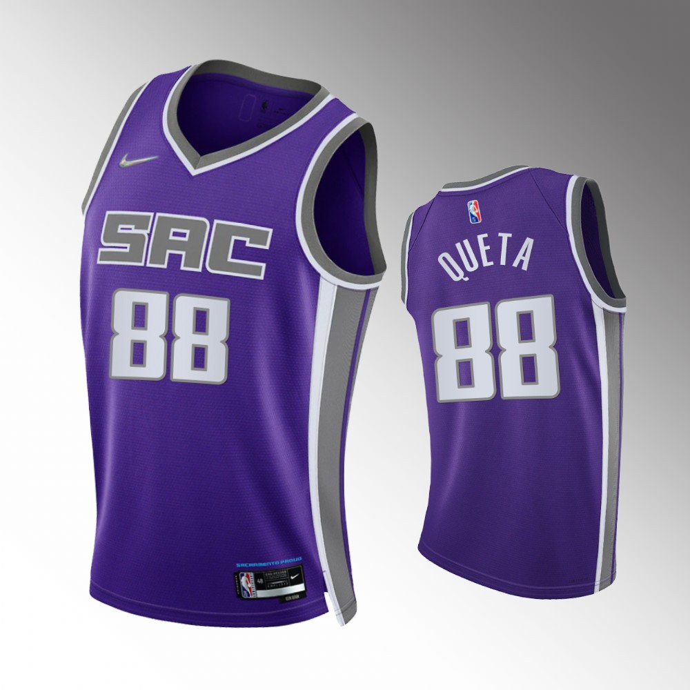 #88 Neemias Queta Kings Purple 2021-22 75th Diamond Anniversary Icon Edition Jersey