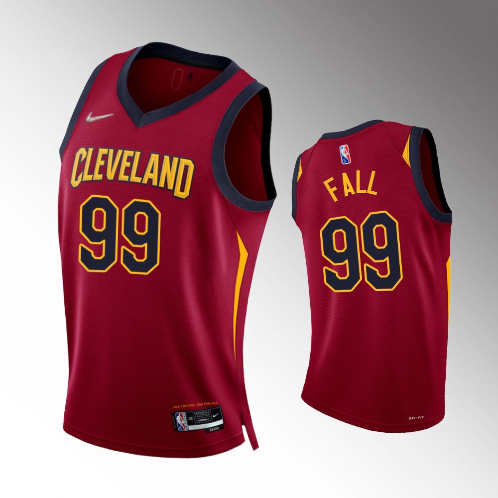 #99 Tacko Fall Cavaliers Wine 2021-22 75th Diamond Anniversary Icon Edition Jersey