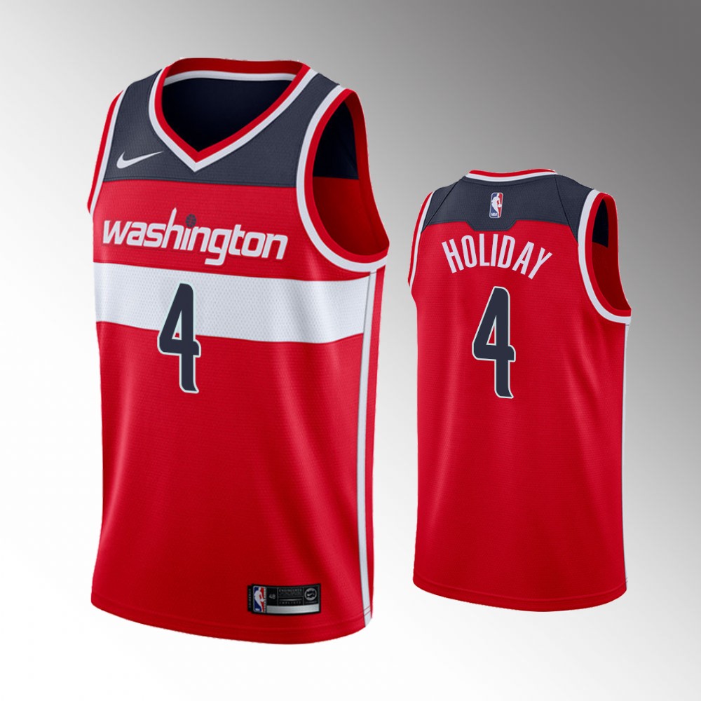 Aaron Holiday Washington Wizards 2021 Icon Edition Red 2021 Trade Jersey