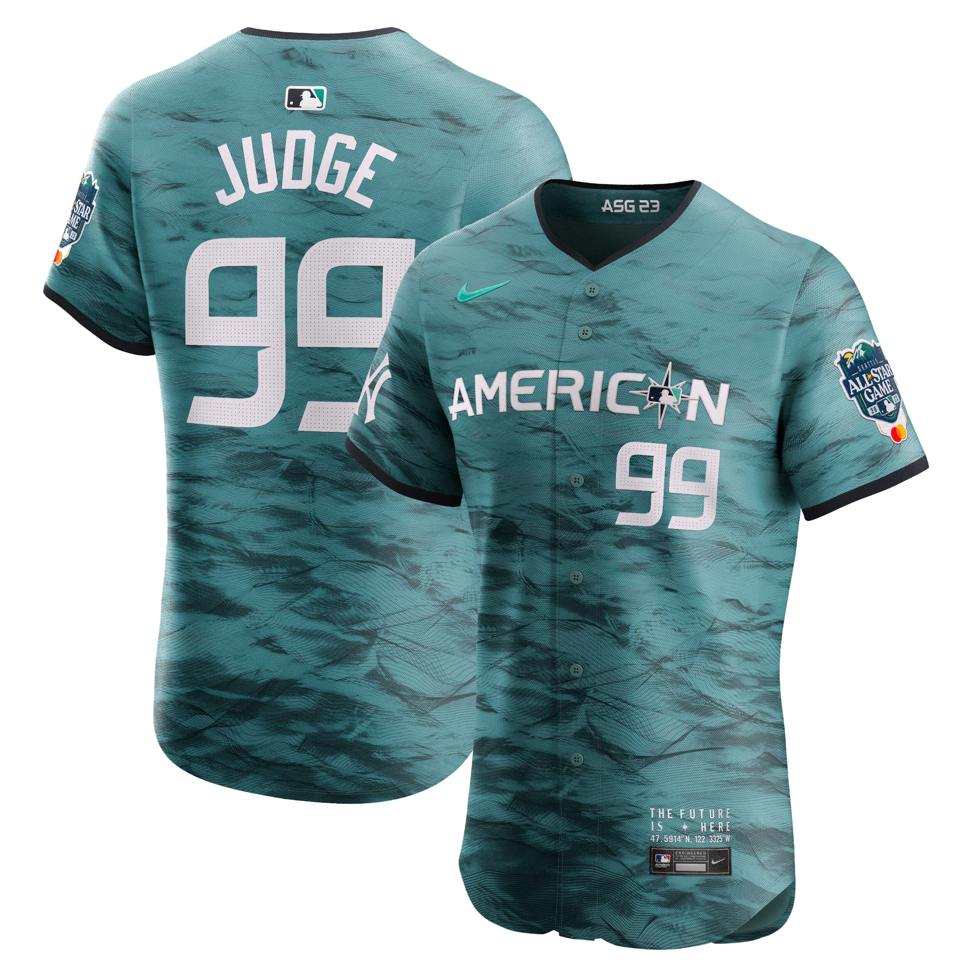 Aaron Judge American League 2023 All-star Game Vapor Premier Elite Player Jersey - Teal
