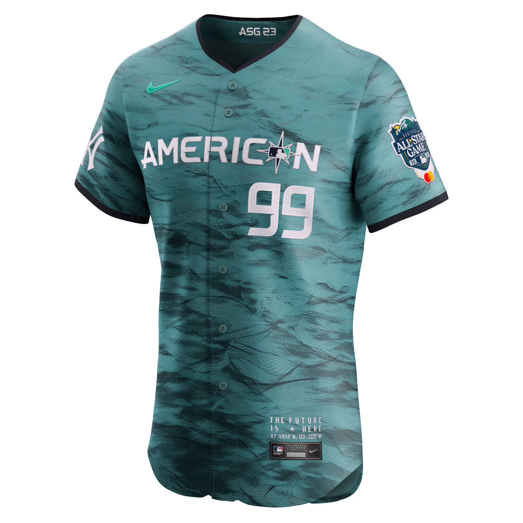 Aaron Judge American League 2023 All-star Game Vapor Premier Elite Player Jersey – Teal