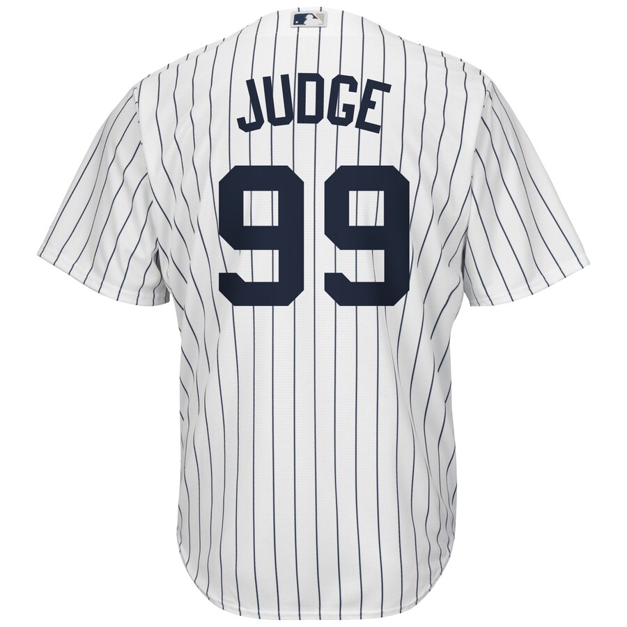 Aaron Judge New York Yankees Majestic Home Cool Base Player Jersey – White Navy
