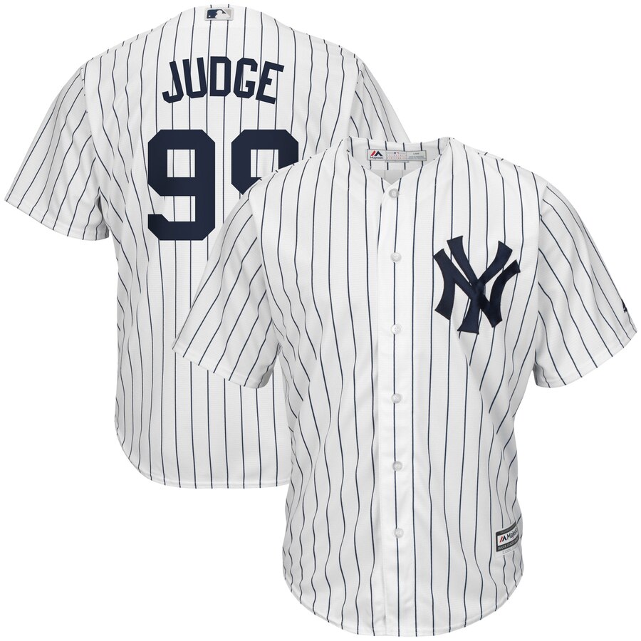 Aaron Judge New York Yankees Majestic Home Cool Base Player Jersey - White/navy