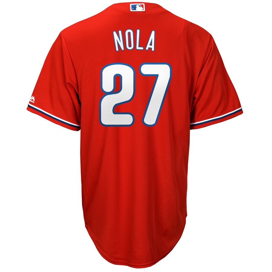 Aaron Nola Philadelphia Phillies Majestic Alternate Official Cool Base Player Jersey – Red
