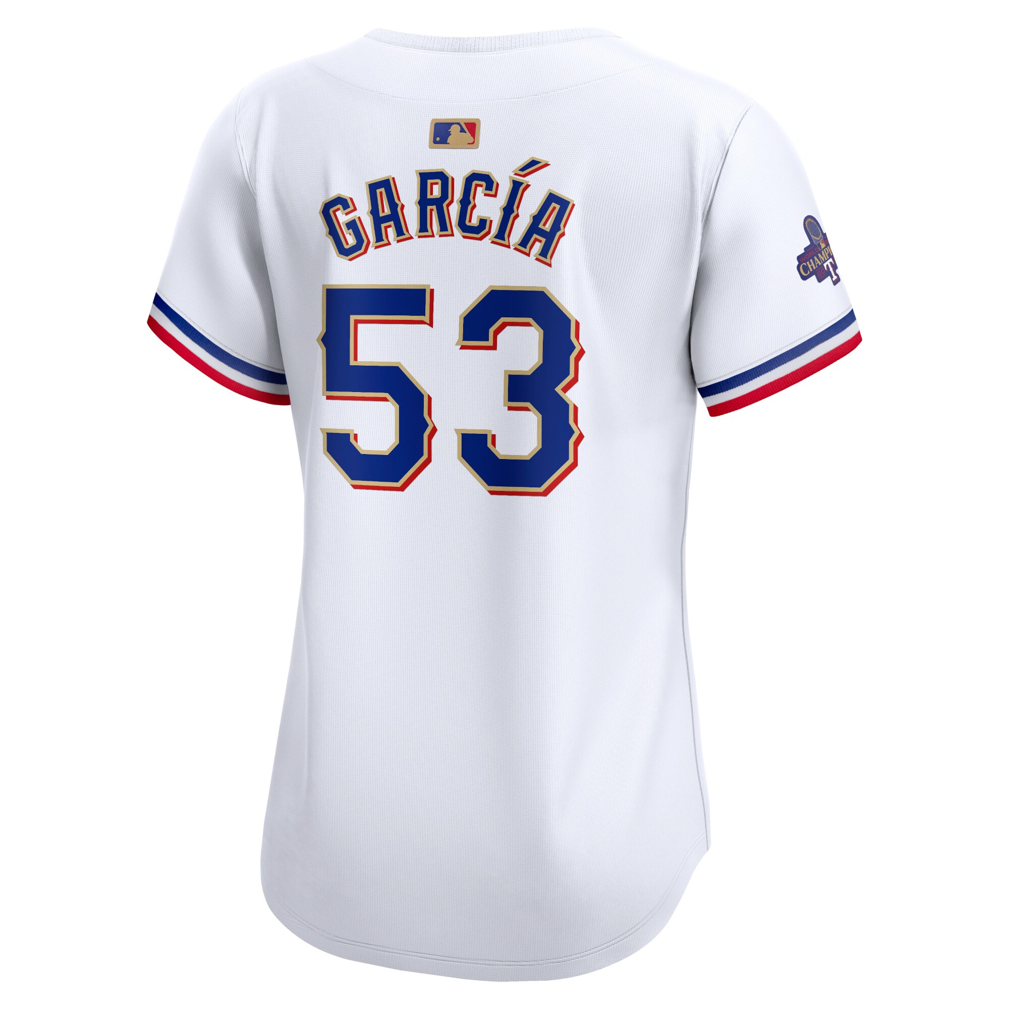 Adolis Garcia Texas Rangers Women’s 2024 Gold Collection Limited Player Jersey  White