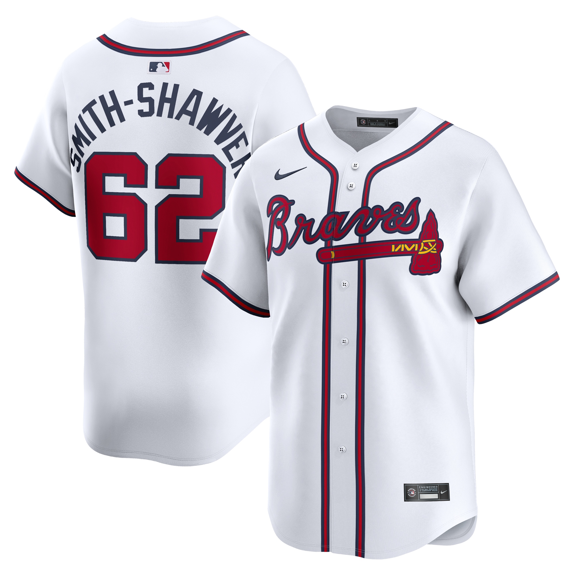 Aj Smith-shawver Atlanta Braves Home Limited Player Jersey  White