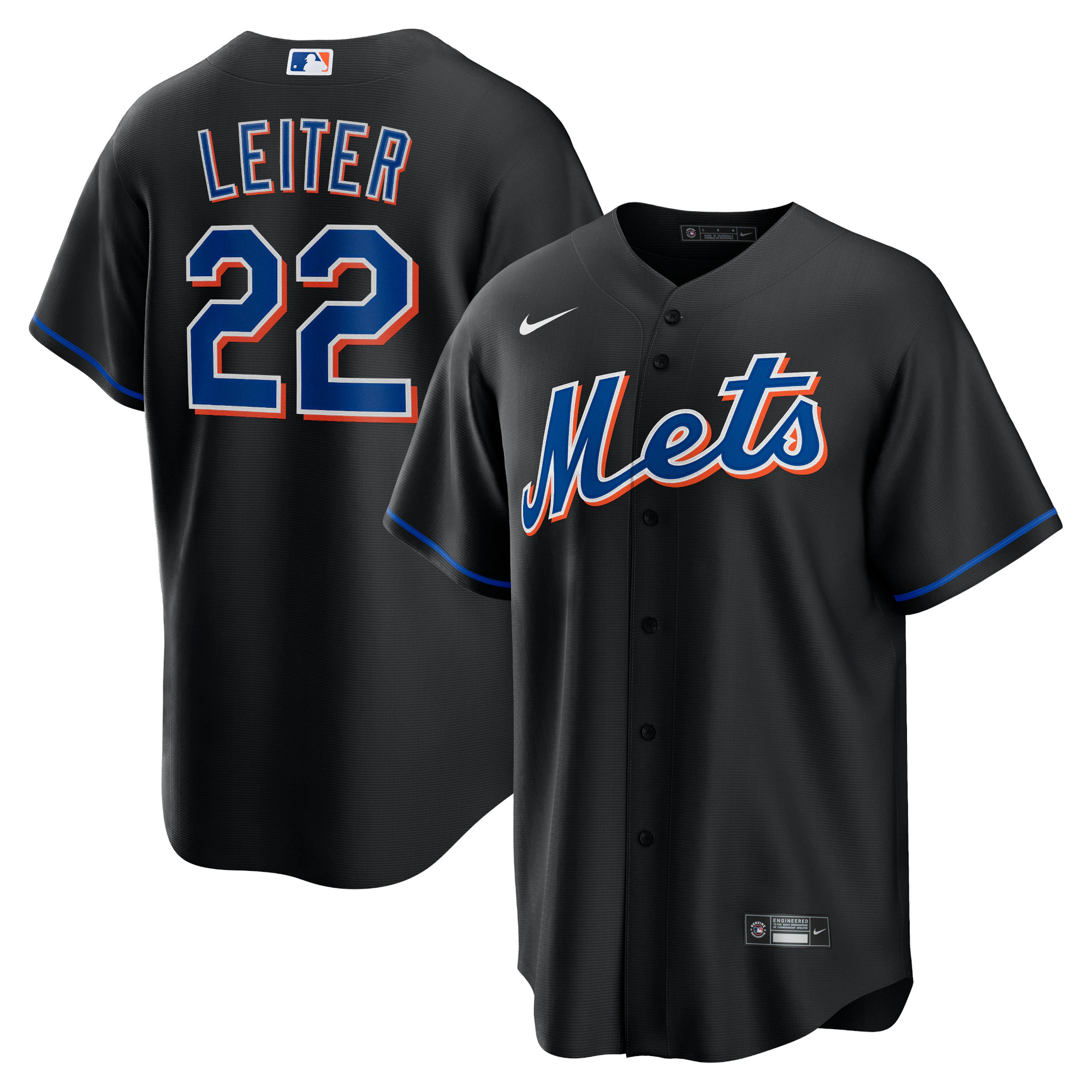 Al Leiter New York Mets 2022 Alternate Player Jersey - Black