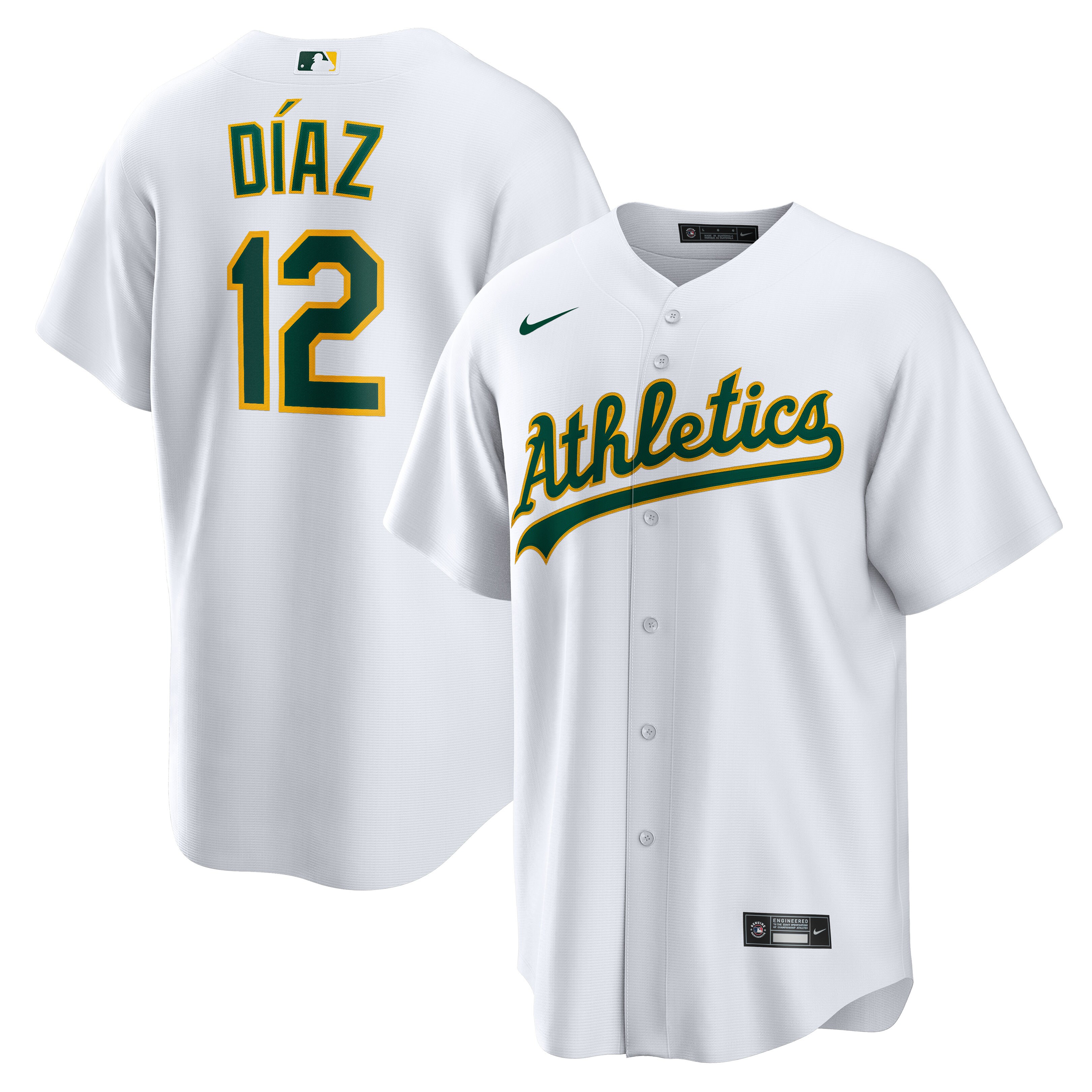Aledmys DÃƒÆ’Ã‚Â­az Oakland Athletics Home Player Jersey - White