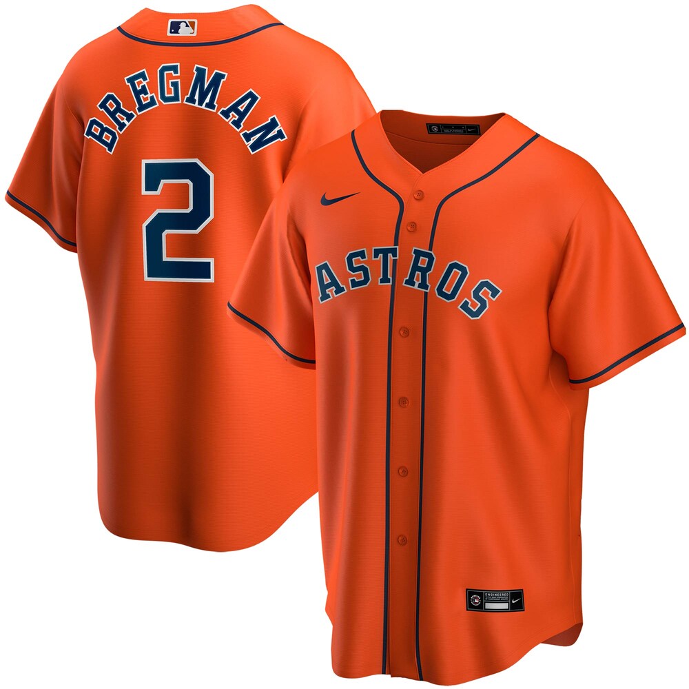Alex Bregman Houston Astros Alternate 2020 Player Jersey - Orange Color