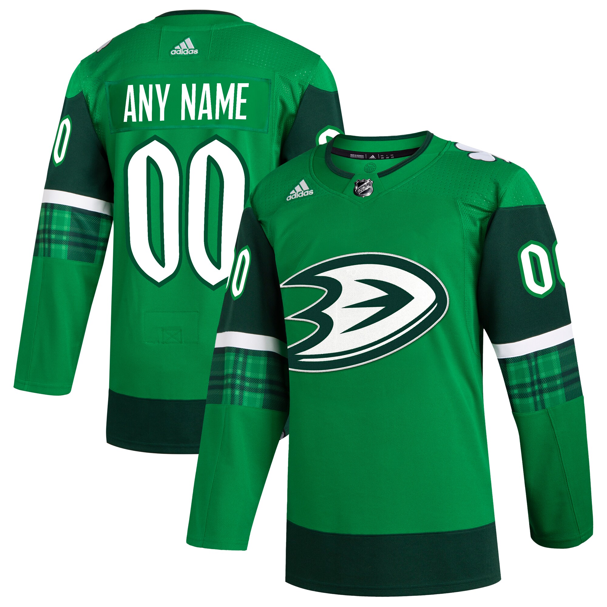 Anaheim Ducks St. Patrick's Day Custom Jersey - Kelly Green