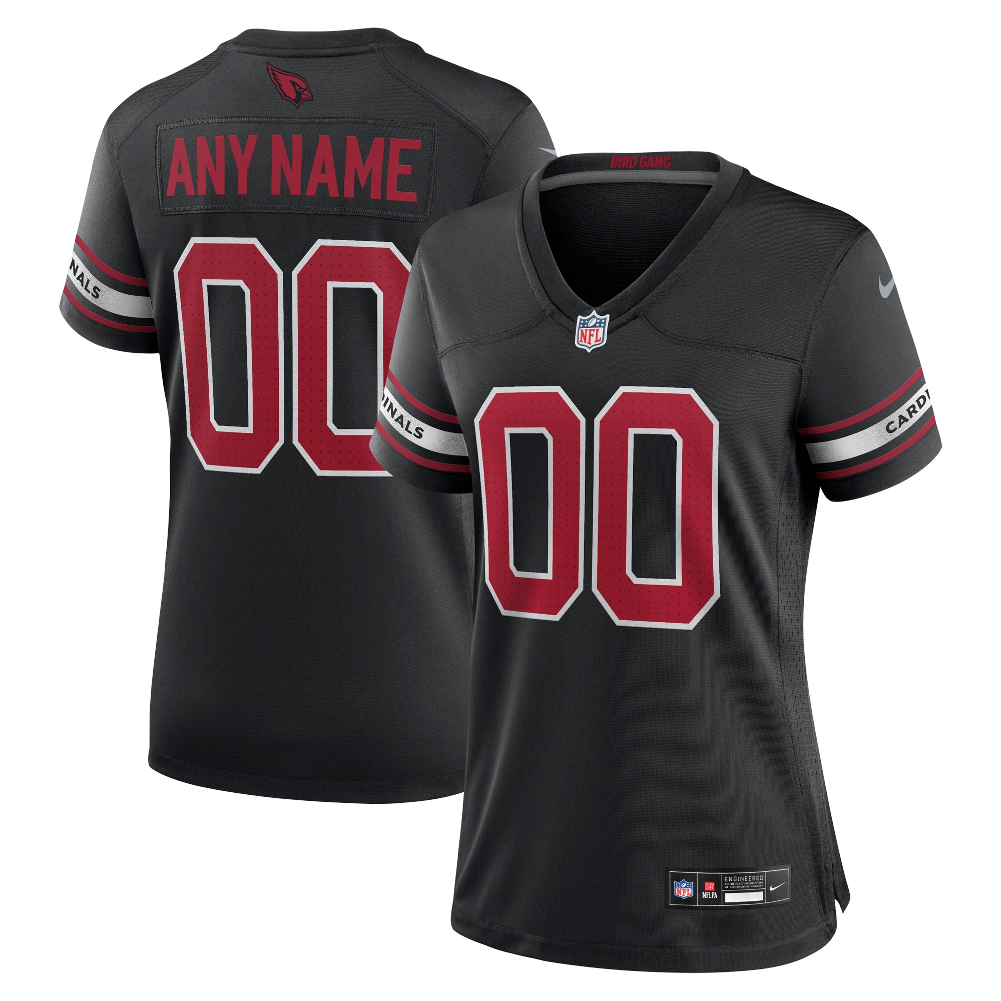 Arizona Cardinals Women's Alternate Custom Game Jersey - Black