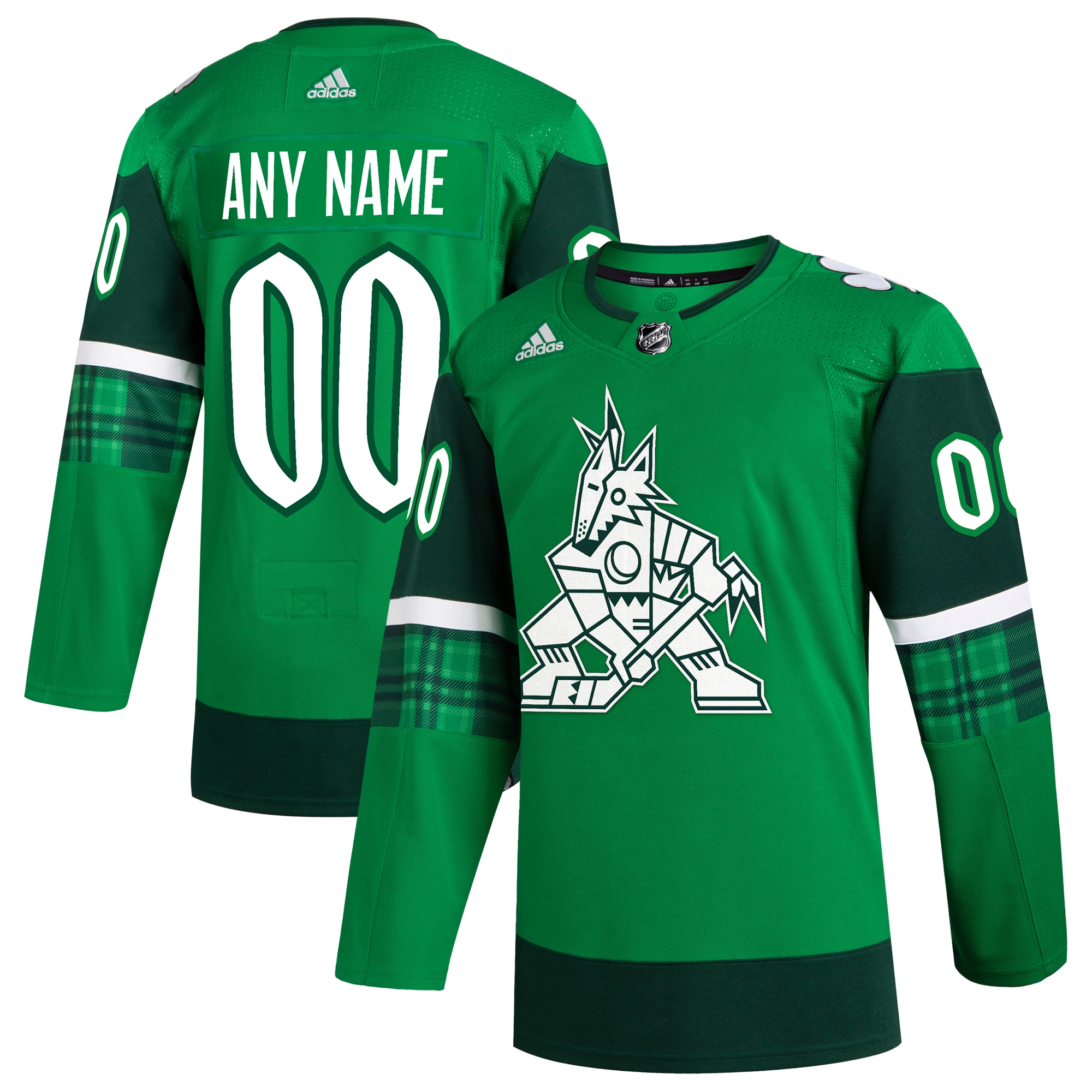 Arizona Coyotes St. Patrick's Day Custom Jersey - Kelly Green
