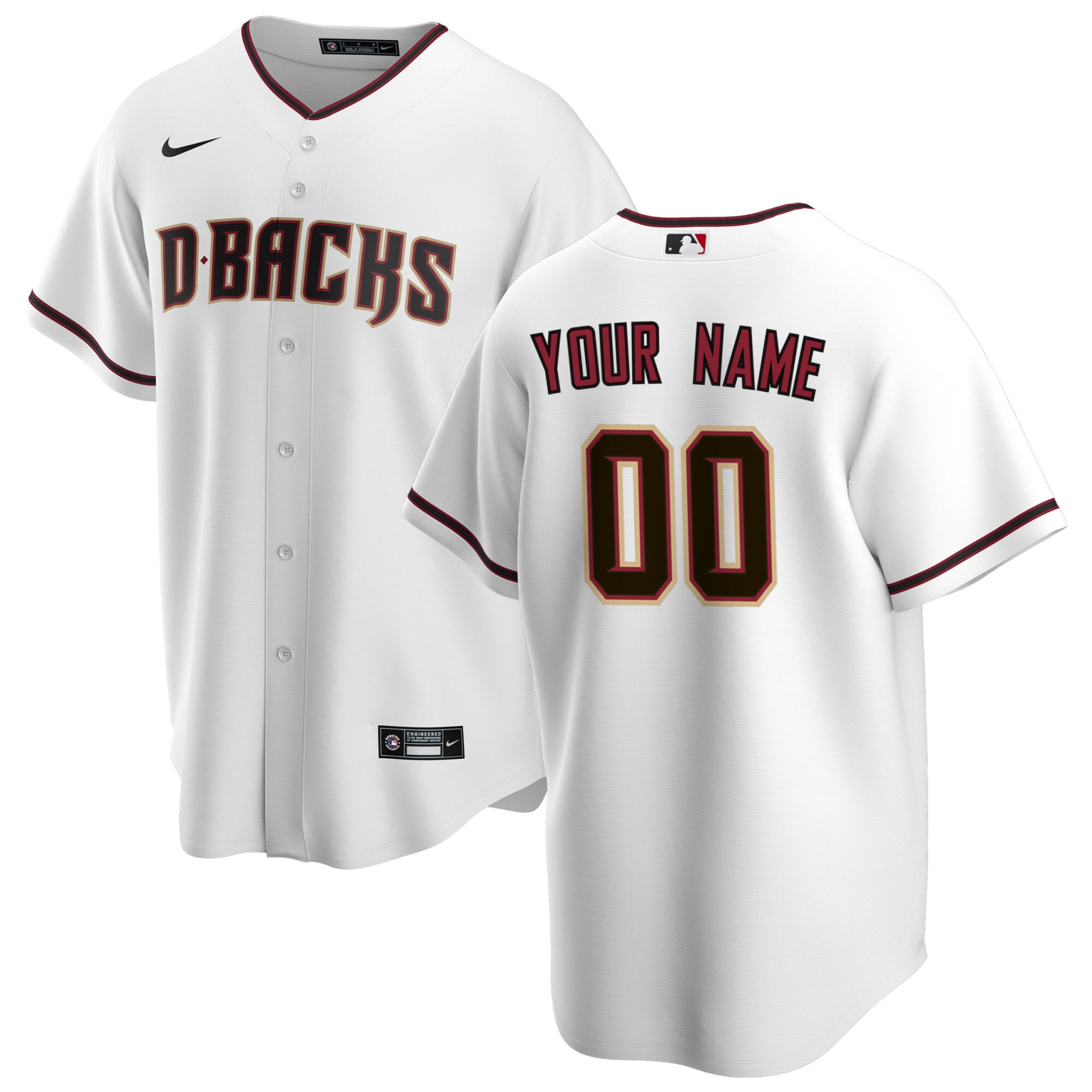 Arizona Diamondbacks Youth Home Custom Jersey - White