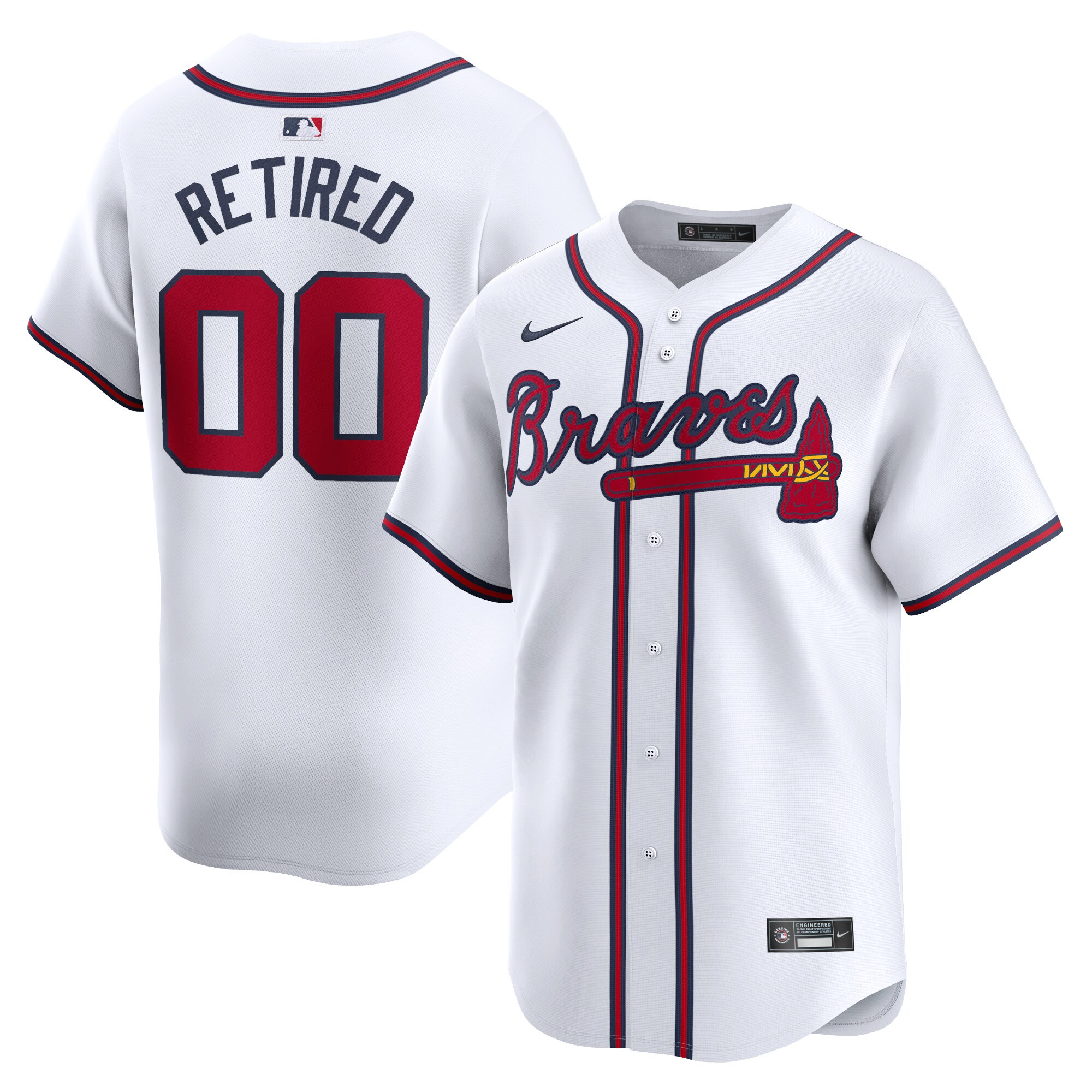 Atlanta Braves Home Limited Pick-a-player Retired Roster Jersey - White