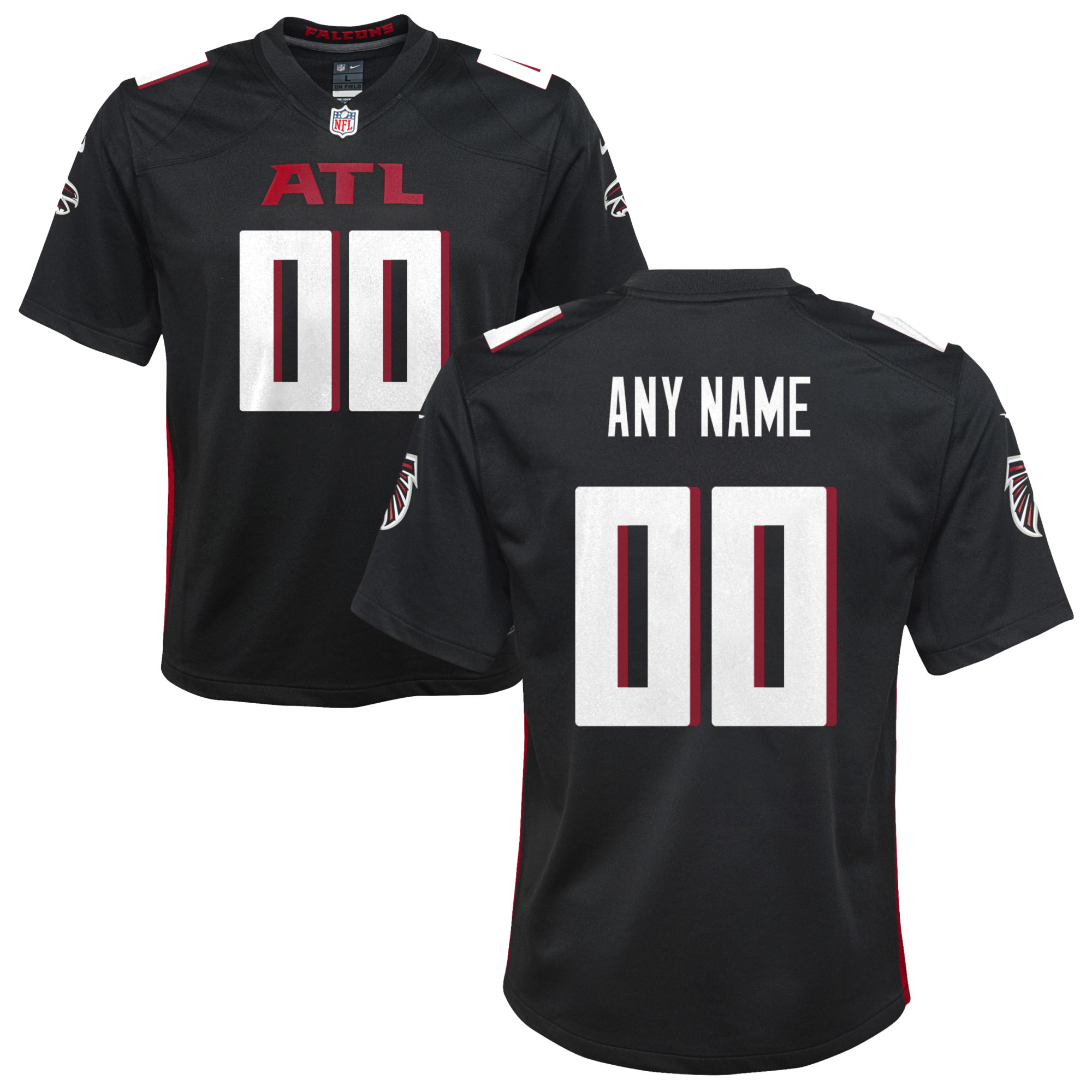 Atlanta Falcons Youth Custom Game Jersey - Black