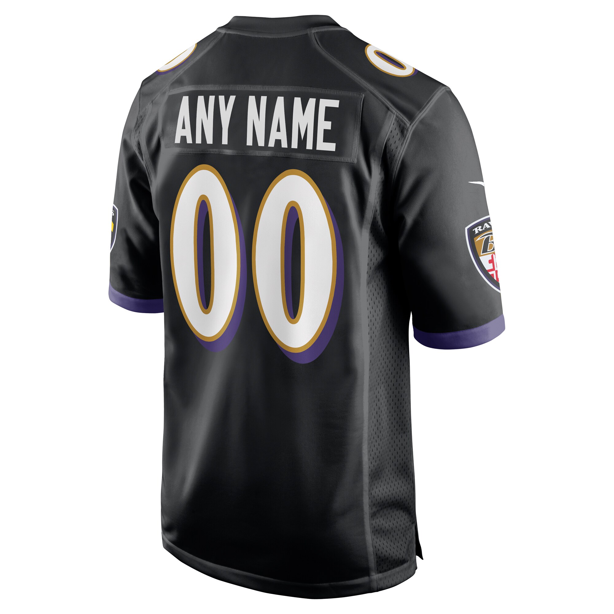 Baltimore Ravens Alternate Custom Game Jersey – Black