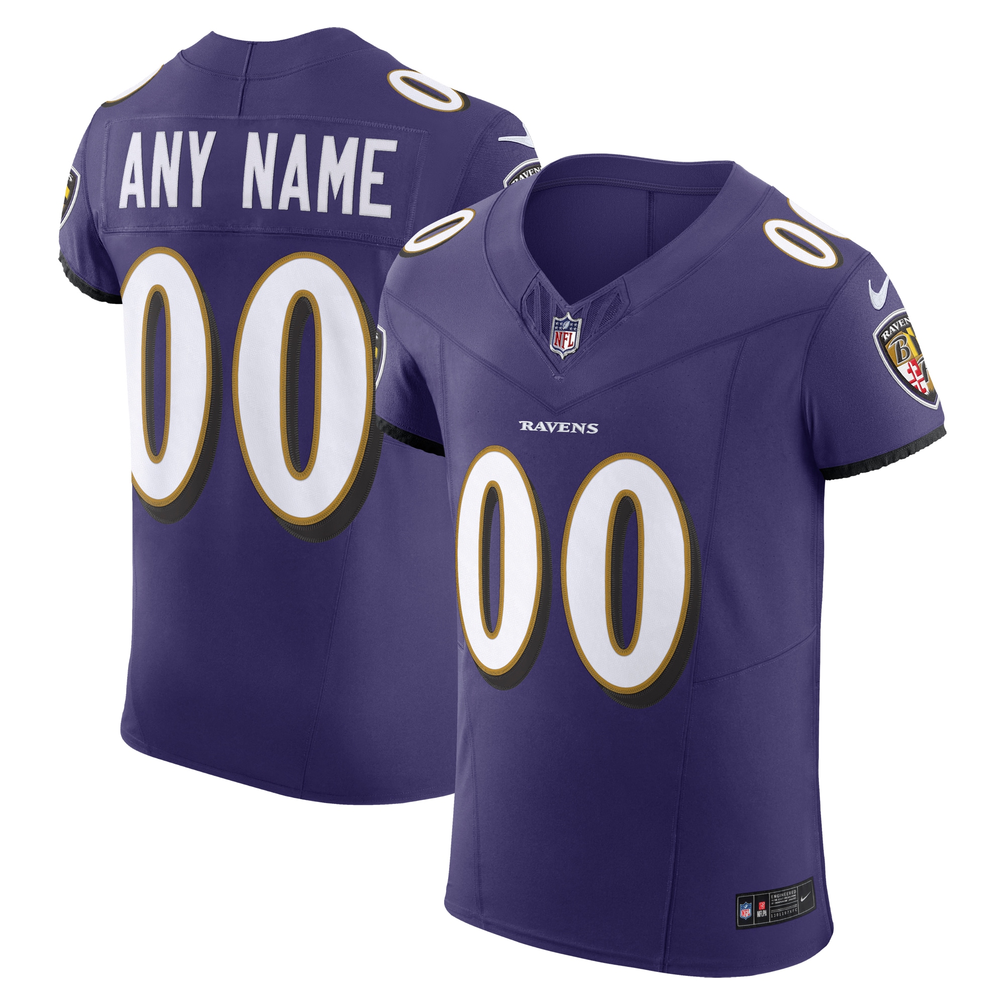 Baltimore Ravens Vapor F.u.s.e. Elite Custom Jersey - Purple