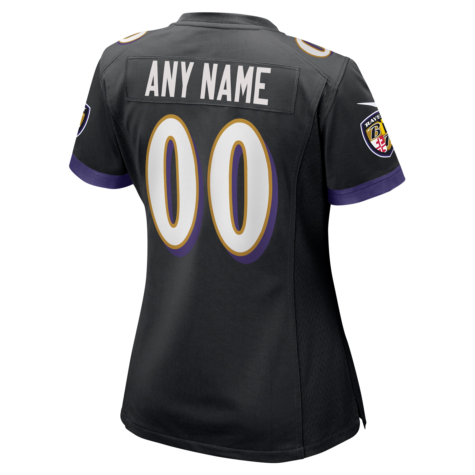 Baltimore Ravens Women’s Alternate Custom Game Jersey – Black