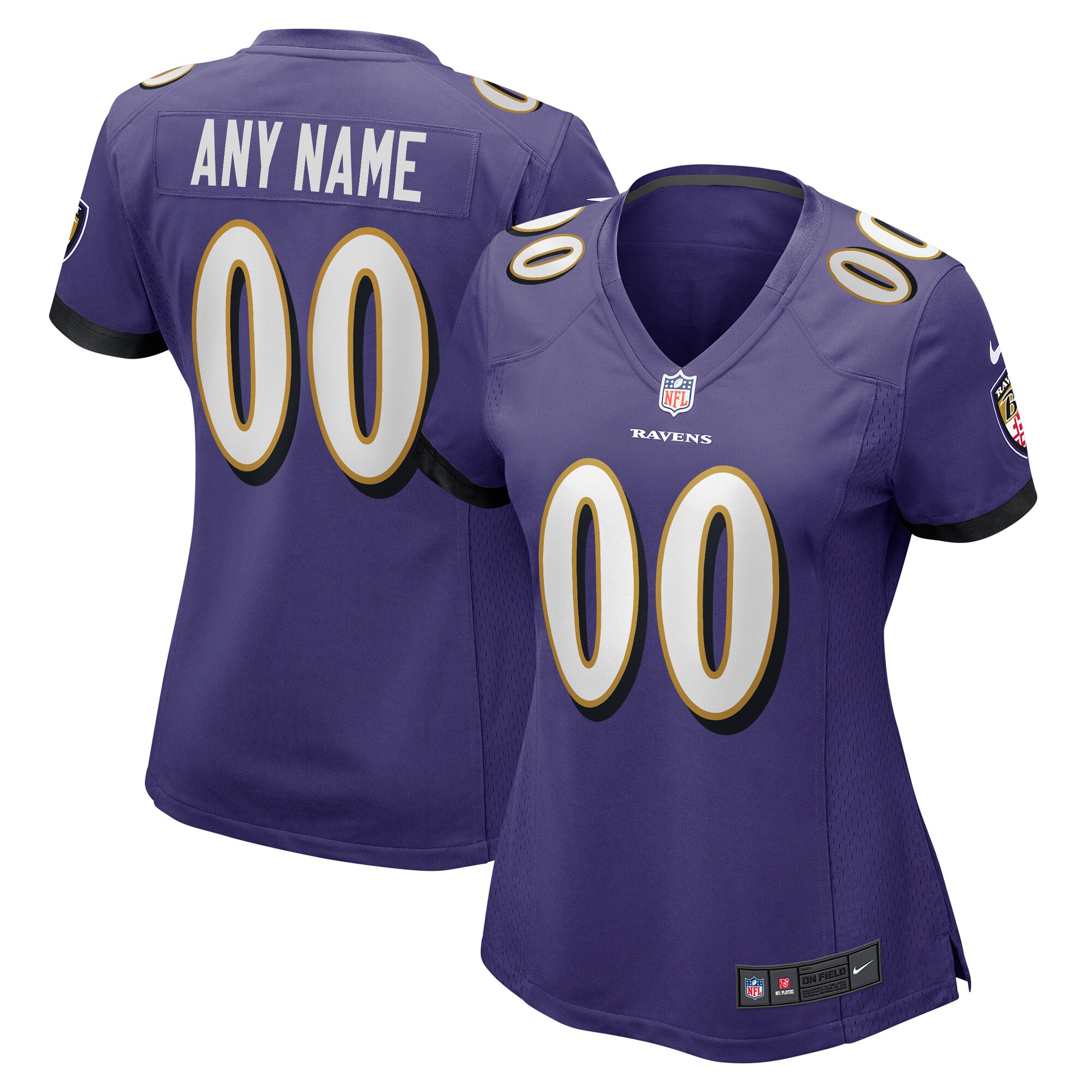 Baltimore Ravens Women's Custom Game Jersey - Purple